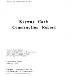 Keyway Curb Construction Report
