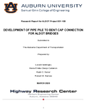 Development of Pipe Pile to Bent Cap Connection for ALDOT Bridges