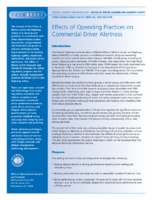 Effects of Operating Practices on Commercial Driver Alertness Tech Brief