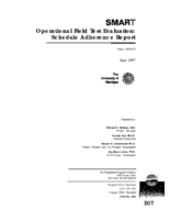 SMART operational field test evaluation  schedule adherence report  final report