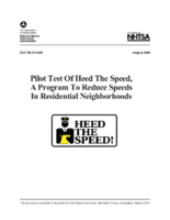 Pilot Test of Heed the Speed a Program to Reduce Speeds in Residential Neighborhoods