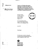 Toxicity of Carbon Monoxide Hydrogen Cyanide Gas Mixtures Exposure Concentration Time to Incapacitation Carboxyhemoglobin and Blood Cyanide Parameters