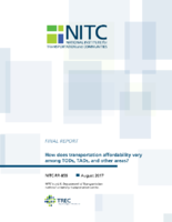 How does transportation affordability vary among TODs TADs and other areas