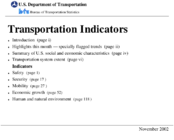 Transportation Indicators November 2002
