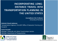 Incorporating LongDistance Travel into Transportation Planning in the United States Presentation