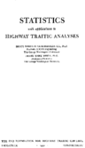 Statistics With Applications to Highway Traffic Analyses