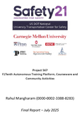 Project 567 F1Tenth Autonomous Training Platform Courseware and Community Activities
