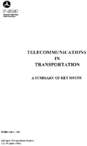 Telecommunications in Transportation A Summary of Key Issues