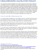 CMAQ Emissions Calculator Toolkit Transit Bus Retrofit and Replacement Tool