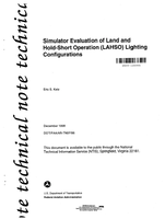Simulator Evaluation of Land and HoldShort Operation LAHSO Lighting Configurations