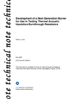 Development of a NextGeneration Burner for Use in Testing Thermal Acoustic Insulation Burnthrough Resistance