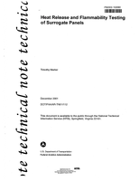 Heat Release and Flammability Testing of Surrogate Panels