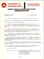 Department of Transportation News Urban Mass Transportation Administration DOT 8570
