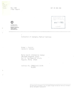 Evaluation of Emergency Medical Services