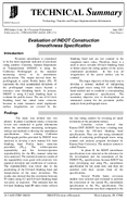 Evaluation of INDOT Construction Smoothness Specifications Technical Summary
