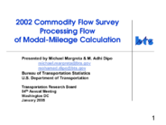 2002 Commodity Flow Survey Processing Flow of Modalmileage Calculation