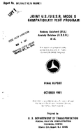 Joint USUSSR Mode S Compatibility Test Program Volume 1