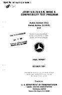 Joint USUSSR Mode S Compatibility Test Program Volume 2