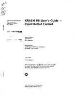 KRASH 85 Users Guide  InputOutput Format