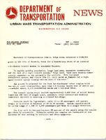 Department of Transportation News Urban Mass Transportation Administration DOT16669