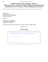 Standards Requirements Packages Abstract Information Service Provider to Traffic Management Subsystem and Information Service Provider to Transit Management Subsystem