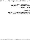 Quality control analysis  part I  asphaltic concrete