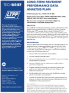 LongTerm Pavement Performance Data Analysis Plan techbrief