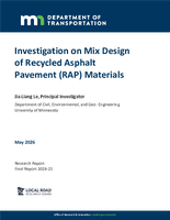 Investigation on Mix Design of Recycled Asphalt Pavement RAP Materials