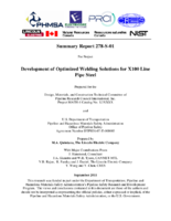 Development of Optimized Welding Solutions for X100 Linepipe Steel