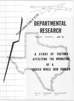 A Study of Factors Affecting the Operation of a Locked Wheel Skid Trailer