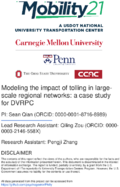 Modeling the Impact of Tolling in LargeScale Regional Networks A Case Study for DVRPC