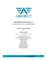 FAA Center Of Excellence For Alternative Jet Fuels  Environment  Annual Technical Report  For The Period October 1 2016  September 30 2017