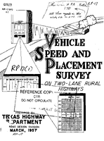 Vehicle Speed and Placement Survey on TwoLane Rural Highways