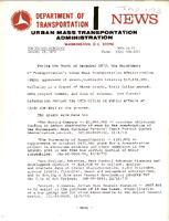 Department of Transportation News Urban Mass Transportation Administration UMTA 1374