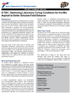 07061 Optimizing Laboratory Curing Conditions for Hot Mix Asphalt to Better Simulate Field Behavior Brief