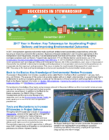 Successes in Stewardship  2017 Year in Review Key Takeaways for Accelerating Project Delivery and Improving Environmental Outcomes