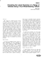 Emulating The Lateral Dynamics Of A Range Of Vehicles Using A FourWheelSteering Vehicle
