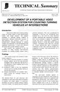 Development of a Portable Video Detection System for Counting Turning Vehicles at Intersections Technical Summary