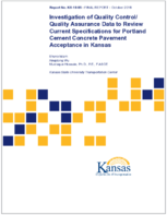 Investigation of Quality ControlQuality Assurance Data to Review Current Specifications for Portland Cement Concrete Pavement Acceptance in Kansas