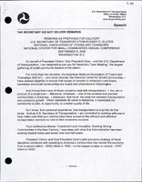 Secretary of Transportation Rodney Slater Speeches September 2000