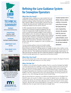 Refining the Lane Guidance System for Snowplow Operators Technical Summary