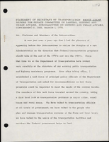Statement of Secretary of Transportation Brock Adams Before the Senate Committee on Banking Housing and Urban Affairs Subcommittee on Housing and Urban Affairs Concerning S 2441