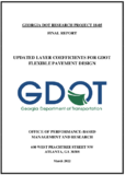 Updated Layer Coefficients for GDOT Flexible Pavement Design