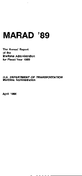 Annual Report of the Maritime Administration for Fiscal Year 1989 MARAD 1989