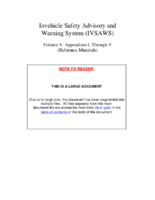 Invehicle Safety Advisory and Warning System IVSAWS Volume V Appendixes L Through V Reference Materials