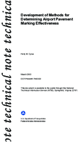 Development of Methods for Determining Airport Pavement Marking Effectiveness
