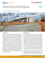 What to Expect When Youre Expecting Passenger Rail How Central Valley Communities Are Preparing for HighSpeed Rail Research Brief
