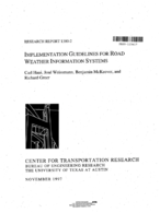 Implementation guidelines for road weather information systems