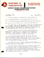 Department of Transportation News Urban Mass Transportation Administration DOT 9170