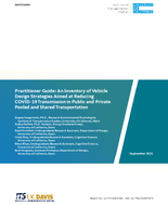 Practitioner Guide An Inventory of Vehicle Design Strategies Aimed at Reducing COVID19 Transmission in Public and Private Pooled and Shared Transportation